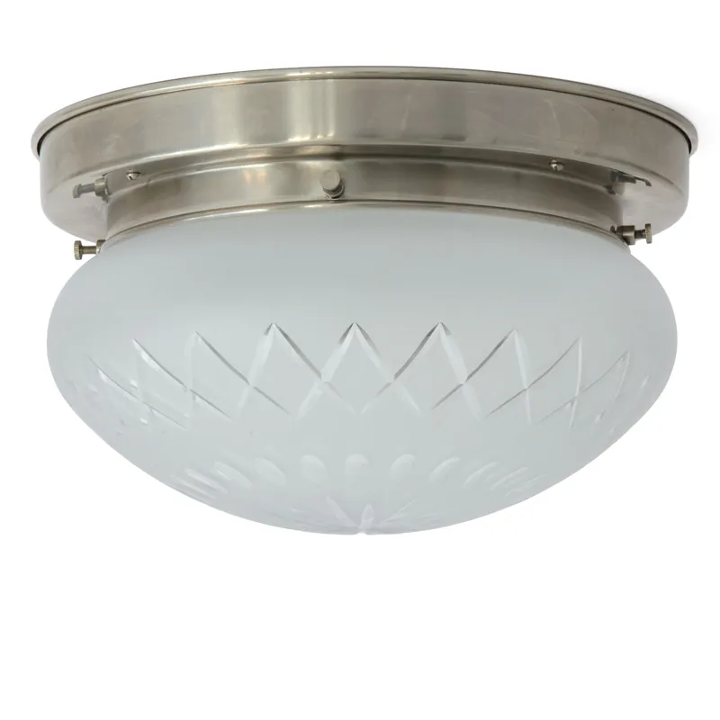 Klassische Deckenleuchte mit geschliffener, matter Glashaube, Ø 24 cm Sonderangebot